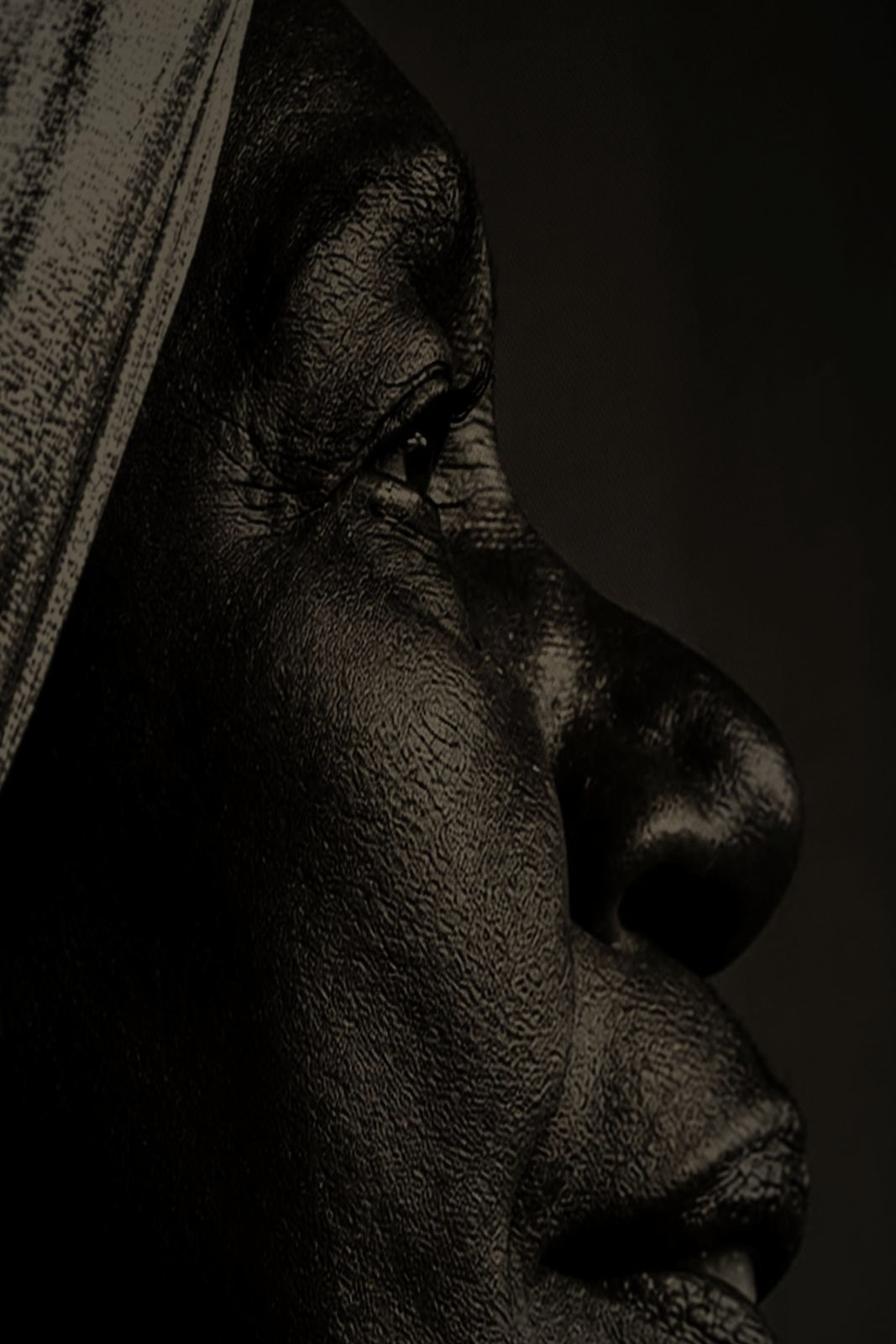 Detalhe de impressão Fine Art em preto e branco
